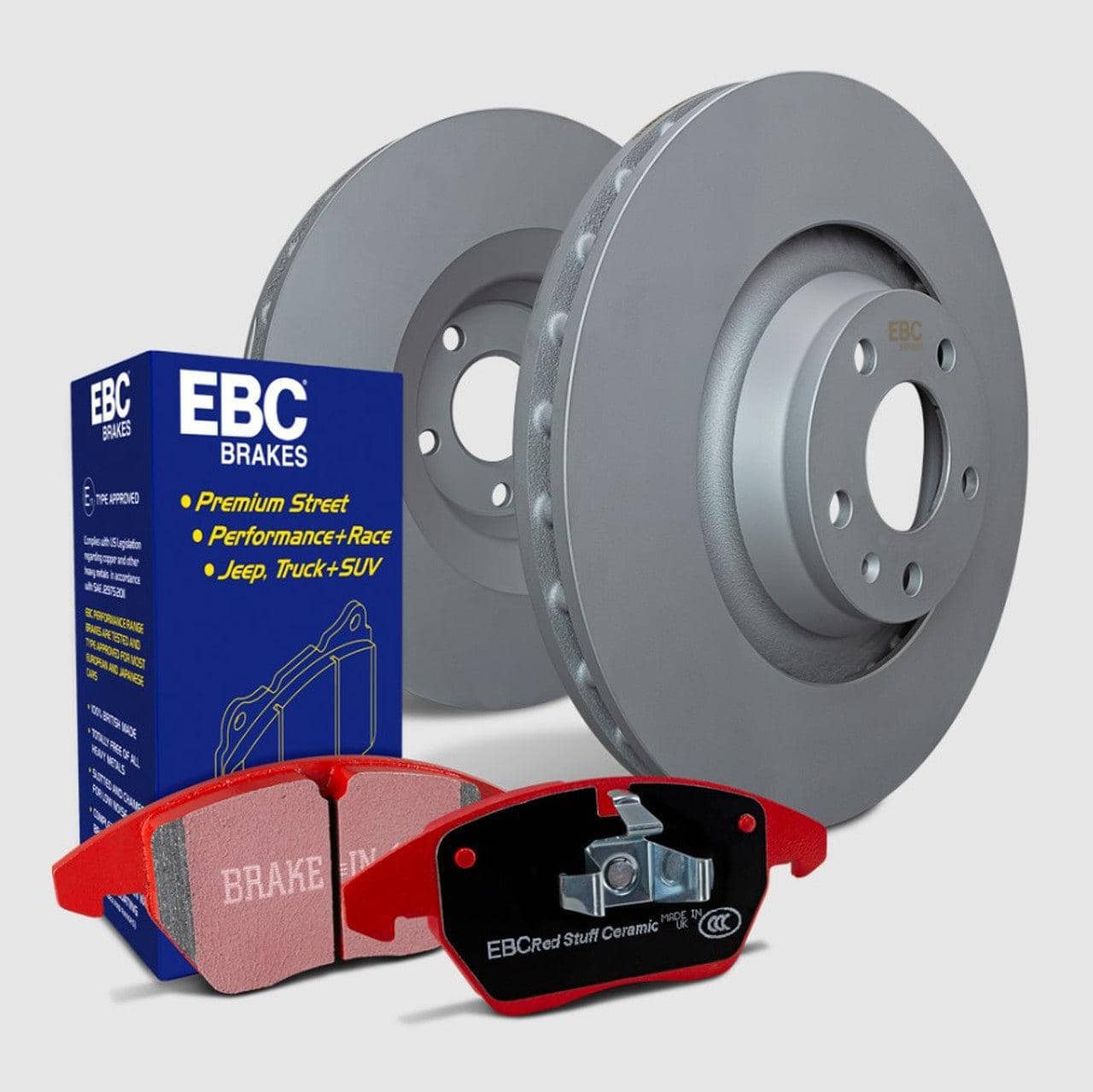 EBC S12 Redstuff Ceramic Brake Pads and RK Rotors Kit Front WRX | S12KF2246
