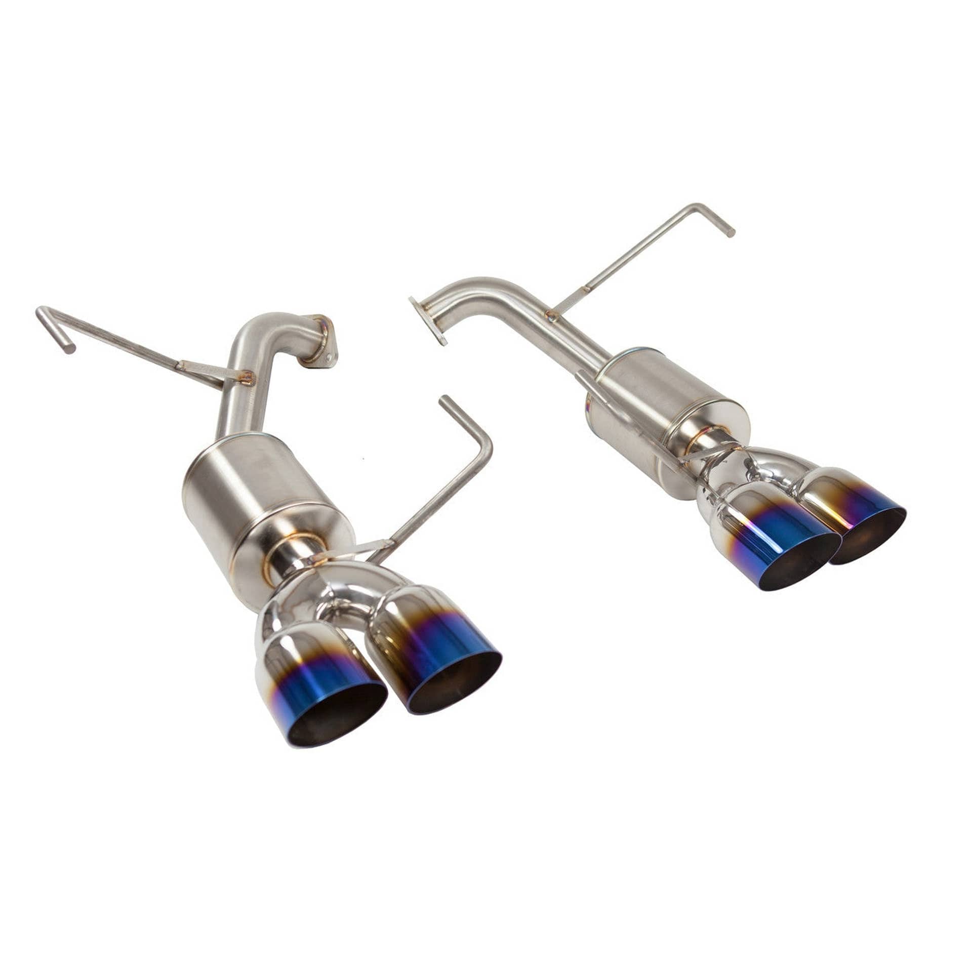 Nameless Performance Axleback Exhaust 4" Mufflers 3" Double Wall Neochrome Tips WRX 22-26 | SUAB22WRX-4MU-30NEO
