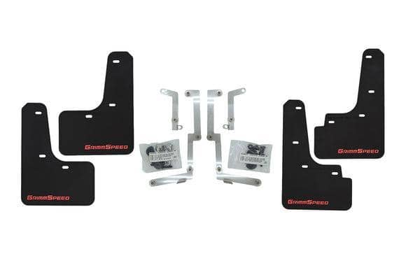 GrimmSpeed Mudflap Kit Red Logo WRX | GRM.1022.1.RED