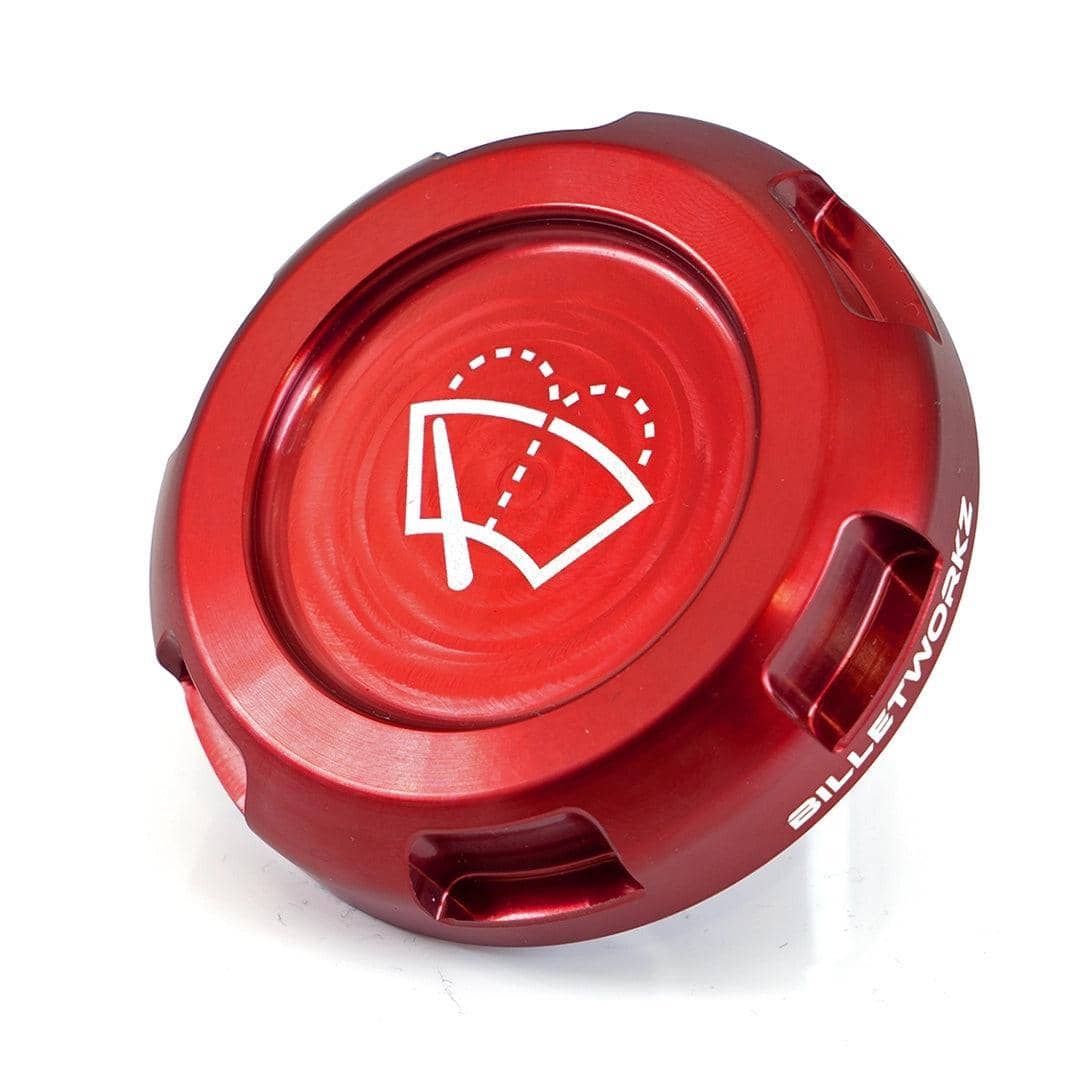 Billetworkz Wiper Fluid Cap Engraved Zero Series Red WRX 02-26 / STI 04-21 | BW-EBCZ-SUB-WIP-RED-E