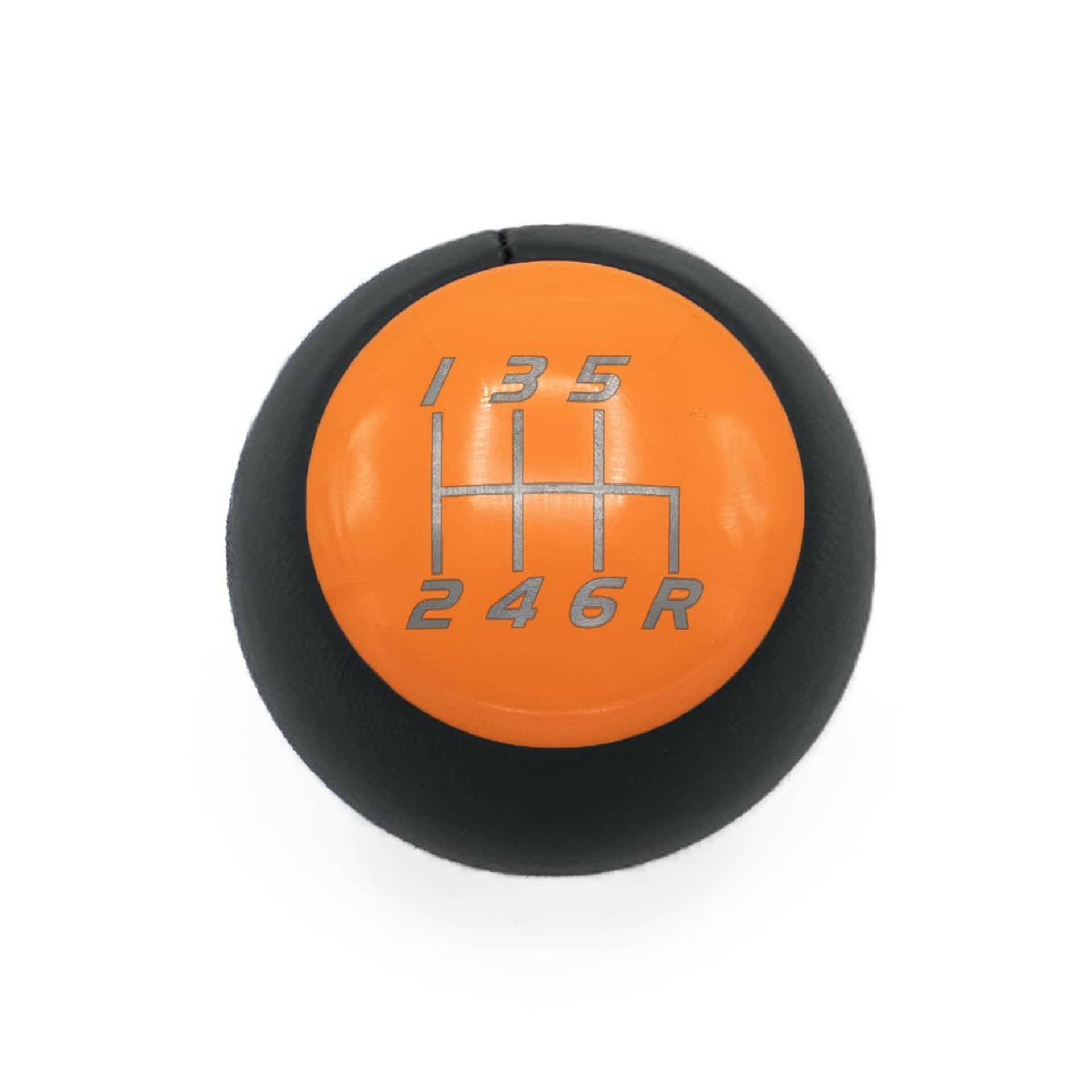 Billetworkz Fusion Weighted Shift Knob 6-Speed Leather Gloss Orange WRX 15-26 / STI 04-21 | BW-KNB-SUB6-VEL6-GORA-FUL