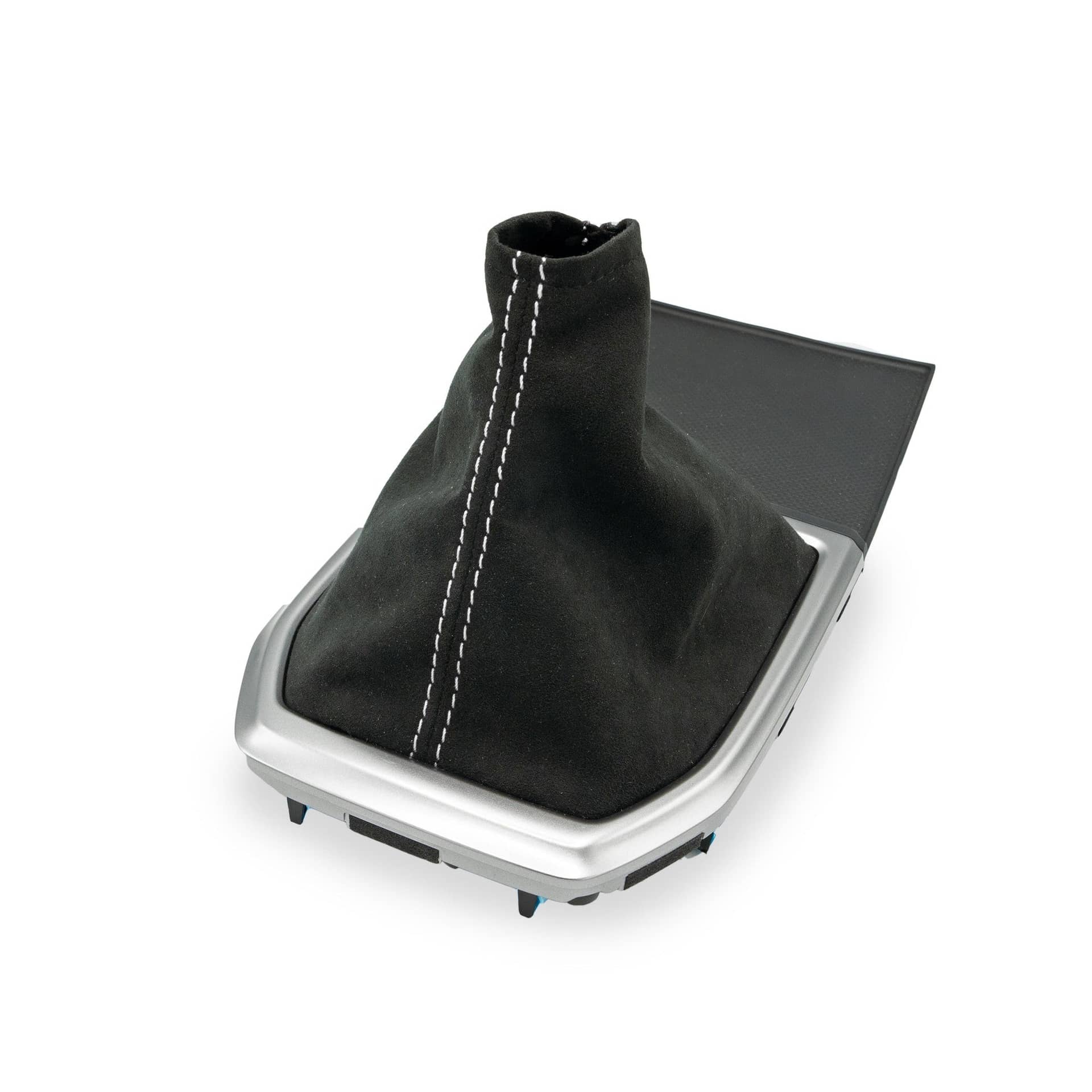 Billetworkz Premium Black Alcantara White Thread Shift Boot WRX | SBA-SUB-WRXVB-BLK-WHT