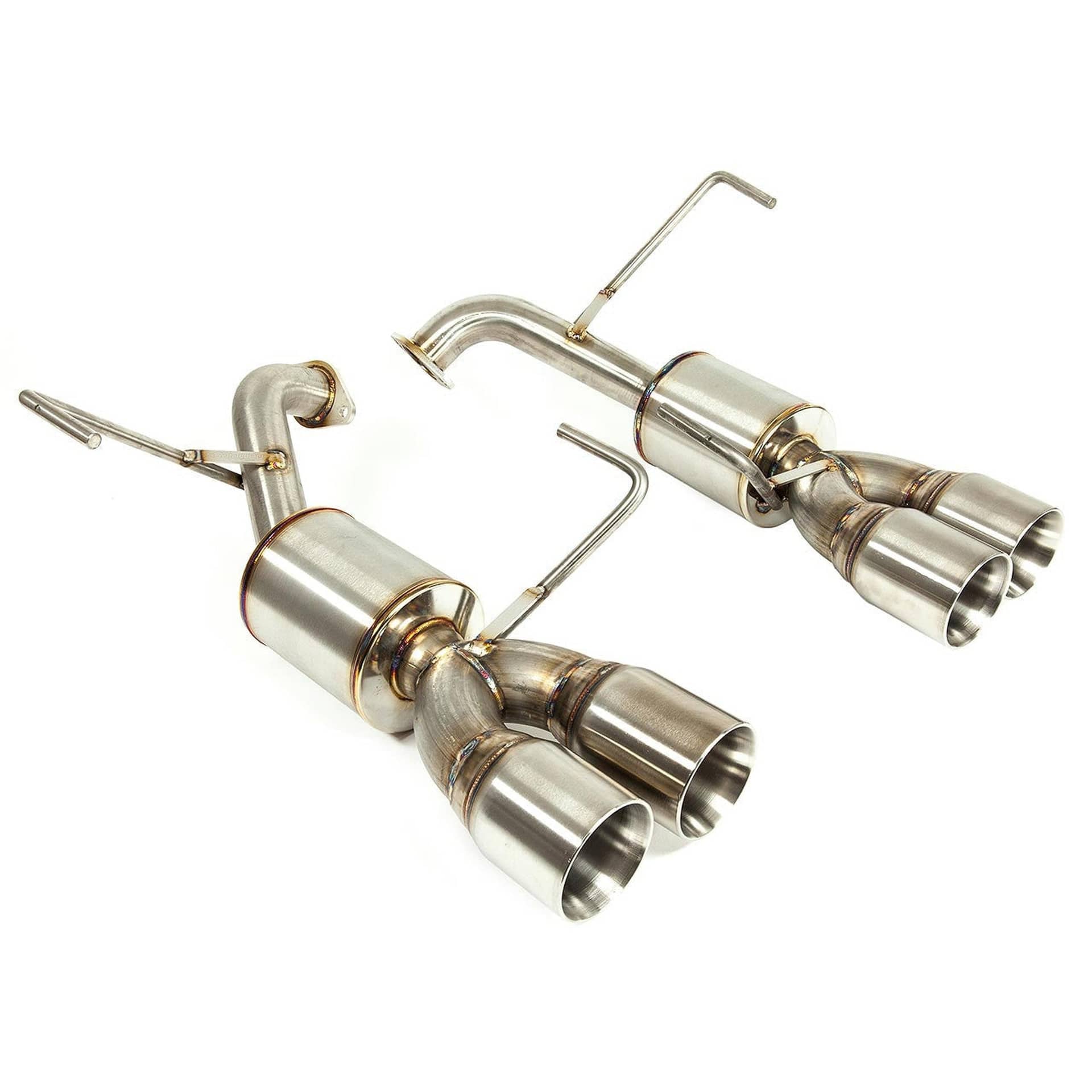 Nameless Performance Axleback Exhaust 5" Mufflers 4" Double Wall Polished Tips WRX 22-26 | SUAB22WRX-5MU-40SDW