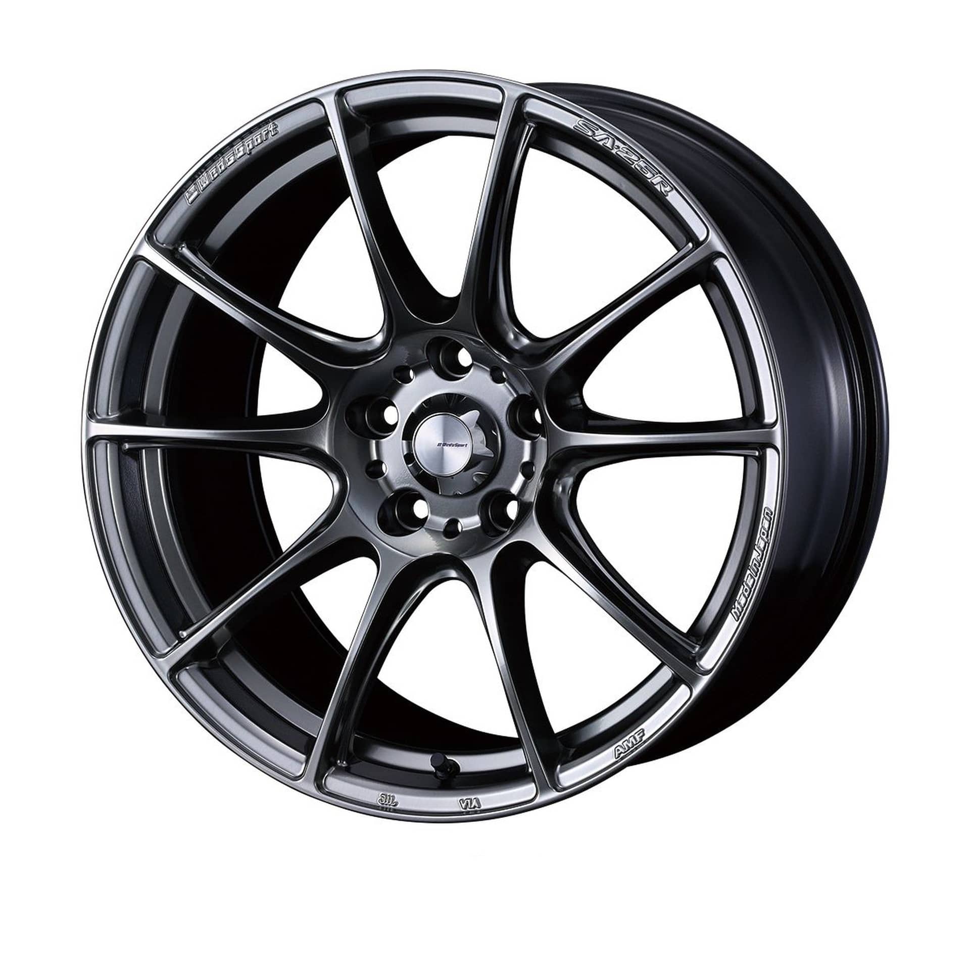 WedsSport SA-25R 18x9.5 +38 5x114.3 Platinum Silver Black Wheel | 73752