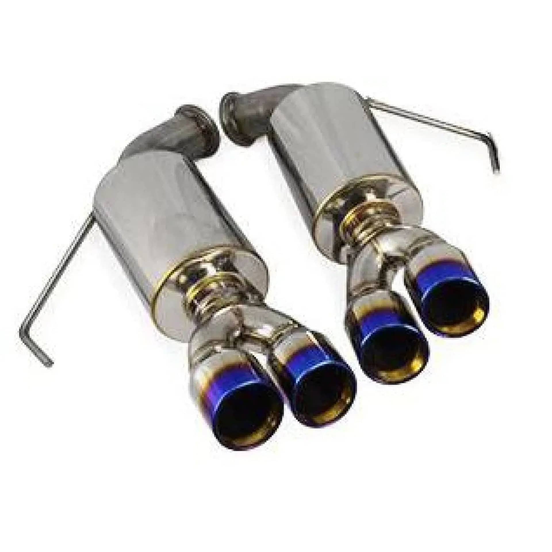 ETS Catback Exhaust Rear Section Muffled Blue Tips WRX | 200-60-EXH-023