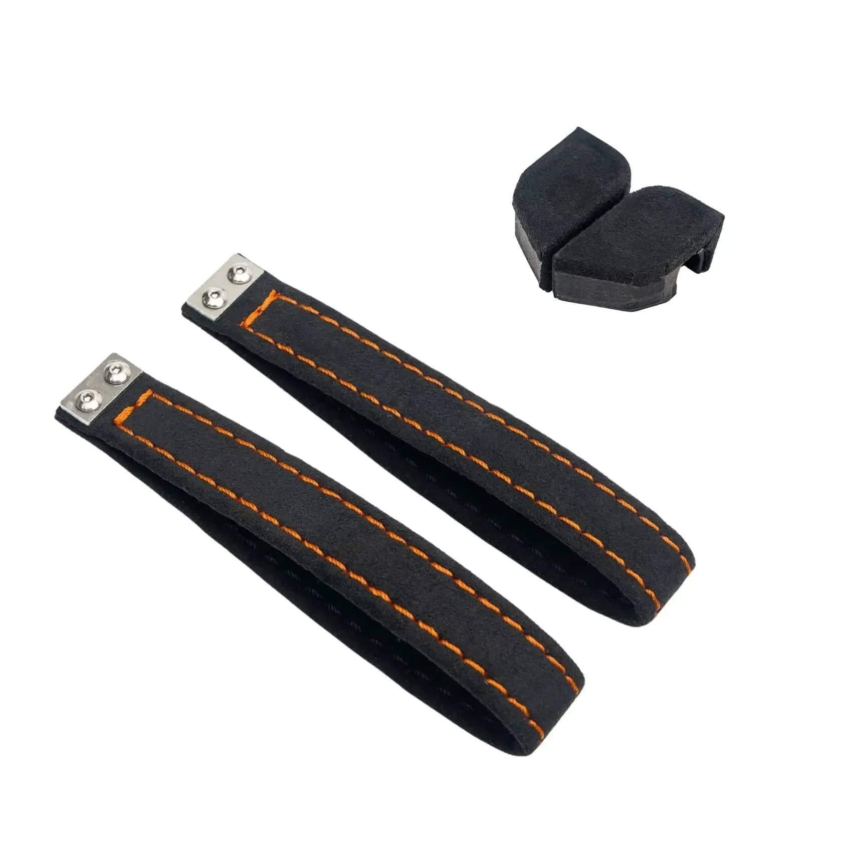 Billetworkz Alcantara Door Pull Strap Kit (Black/Orange)