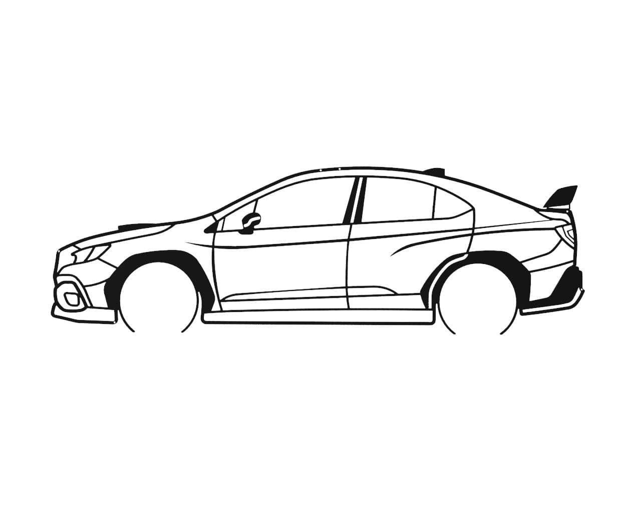 Metalora 22+ WRX STI Spoiler Wall Hanging Silhouette-Black
