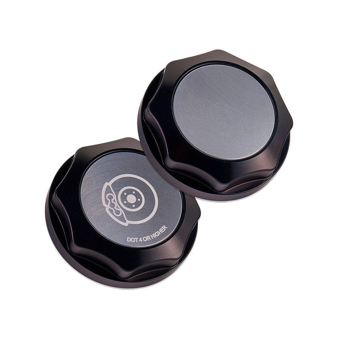 IAG Performance Revolve Brake Fluid Reservoir Cap w/ Anodized Color Accent Silver WRX 02-26 / STI 04-21 / BRZ 13-26 | IAG-ACC-5302BKSL