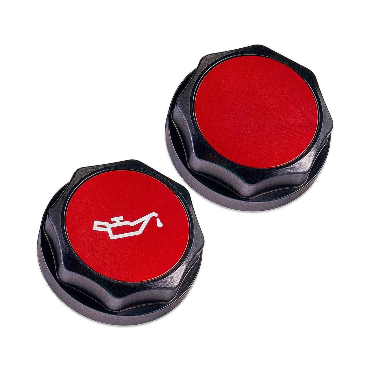 IAG Performance Revolve Engine Oil Fill Cap w/ Anodized Color Accent Red WRX 02-26 / STI 04-21 / BRZ 13-26 | IAG-ACC-5301BKRD