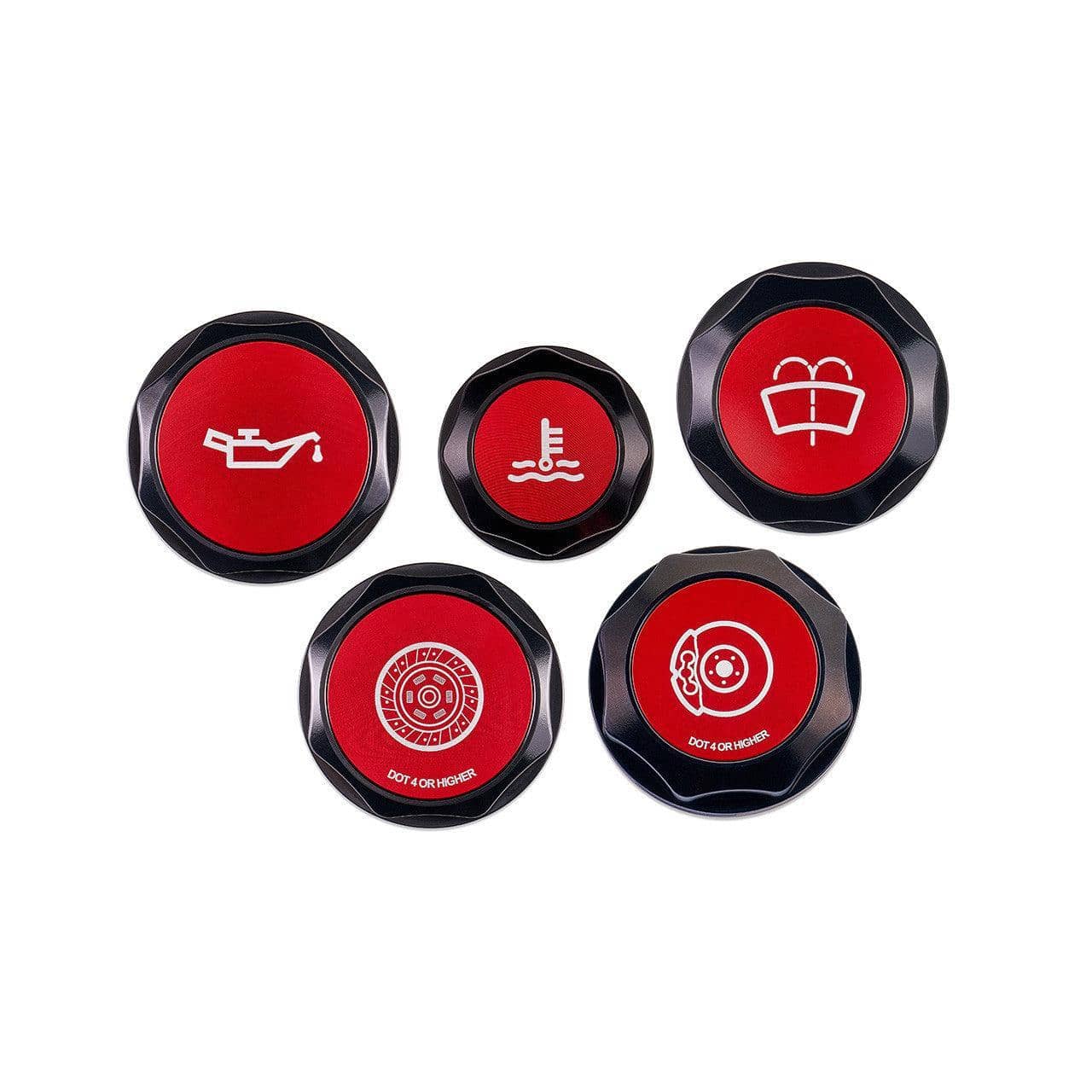 IAG Performance Revolve Engine Bay Dress-Up Cap Kit Red WRX 22-26 / BRZ 13-26 | IAG-ACC-5405BKRD
