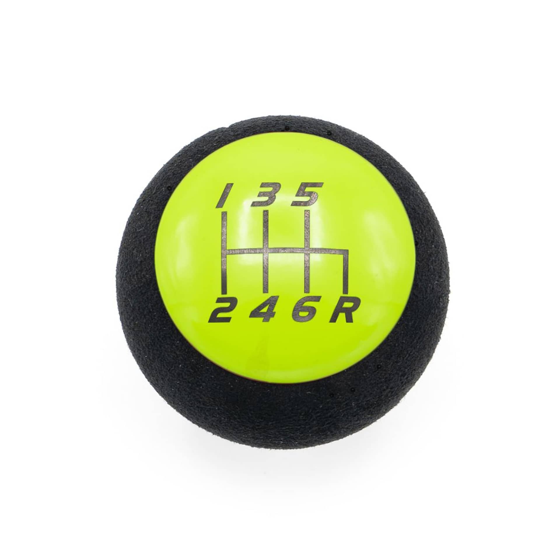 Billetworkz Fusion Weighted Shift Knob 6-Speed Alcantara Neon Yellow WRX 15-26 / STI 04-21 | BW-KNB-SUB6-VEL6-NYEL-FUA