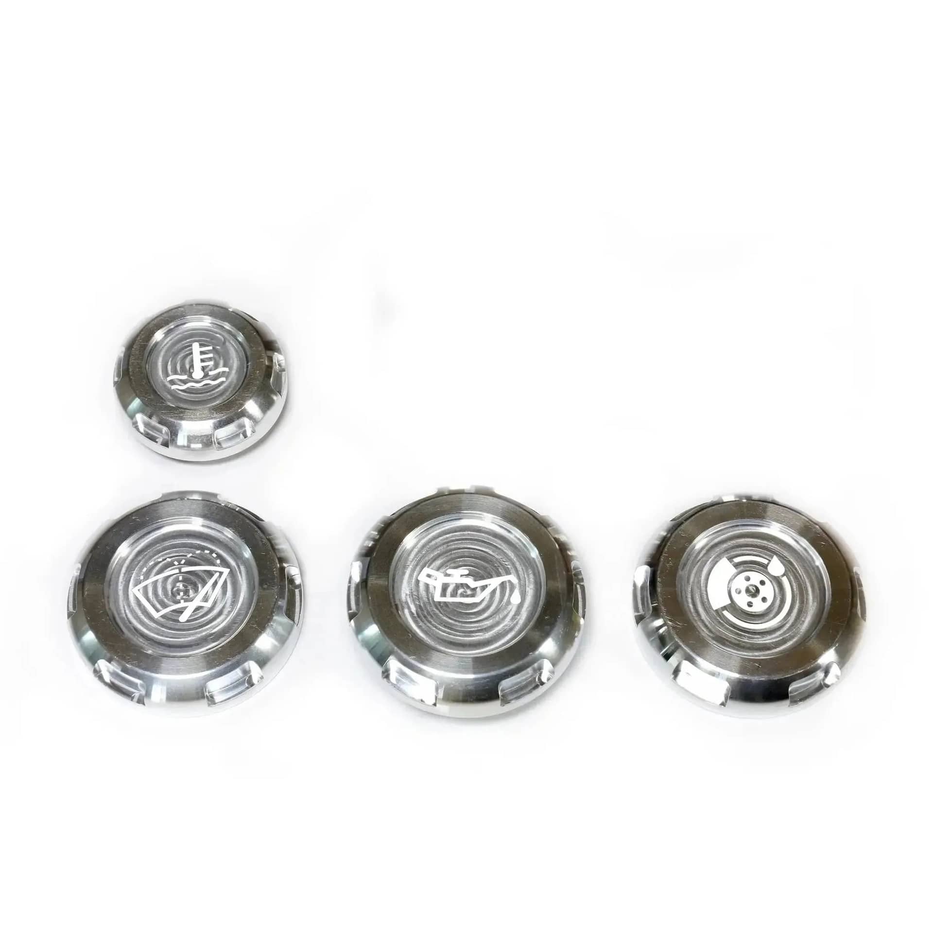 Billetworkz Engine Bay Caps Zero Series Silver WRX with Fluid Engraving | BW-EBCZ-SUB-VAWRX-SIL-E