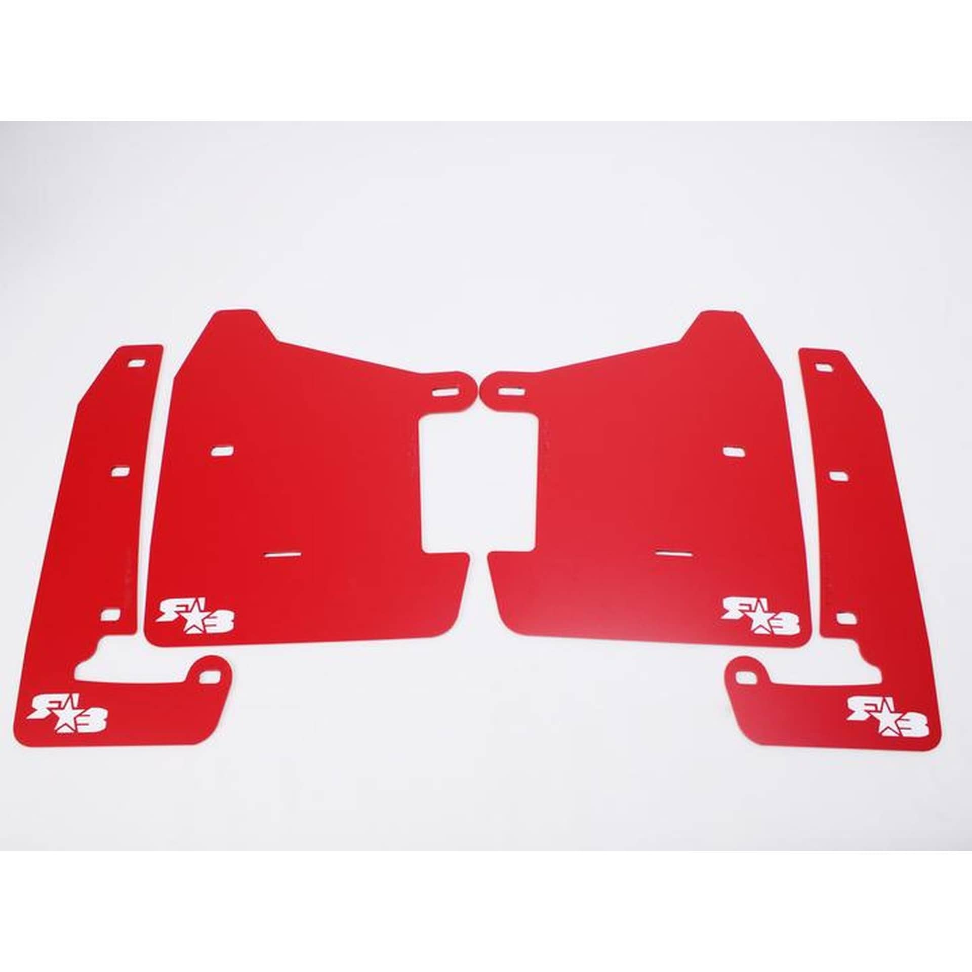 RokBlokz Short Rally Mud Flaps Red Flaps White Logo | S-VB-S-RED/WHT
