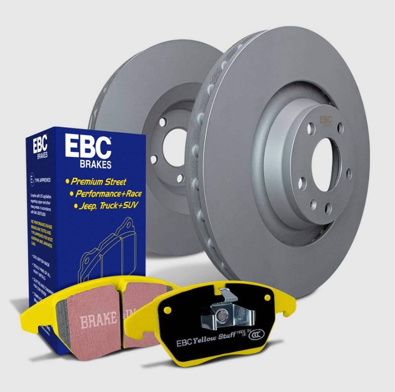 EBC S13 Yellowstuff Sport Brake Pads and Black RK Rotors Rear Kit WRX | S13KR1860