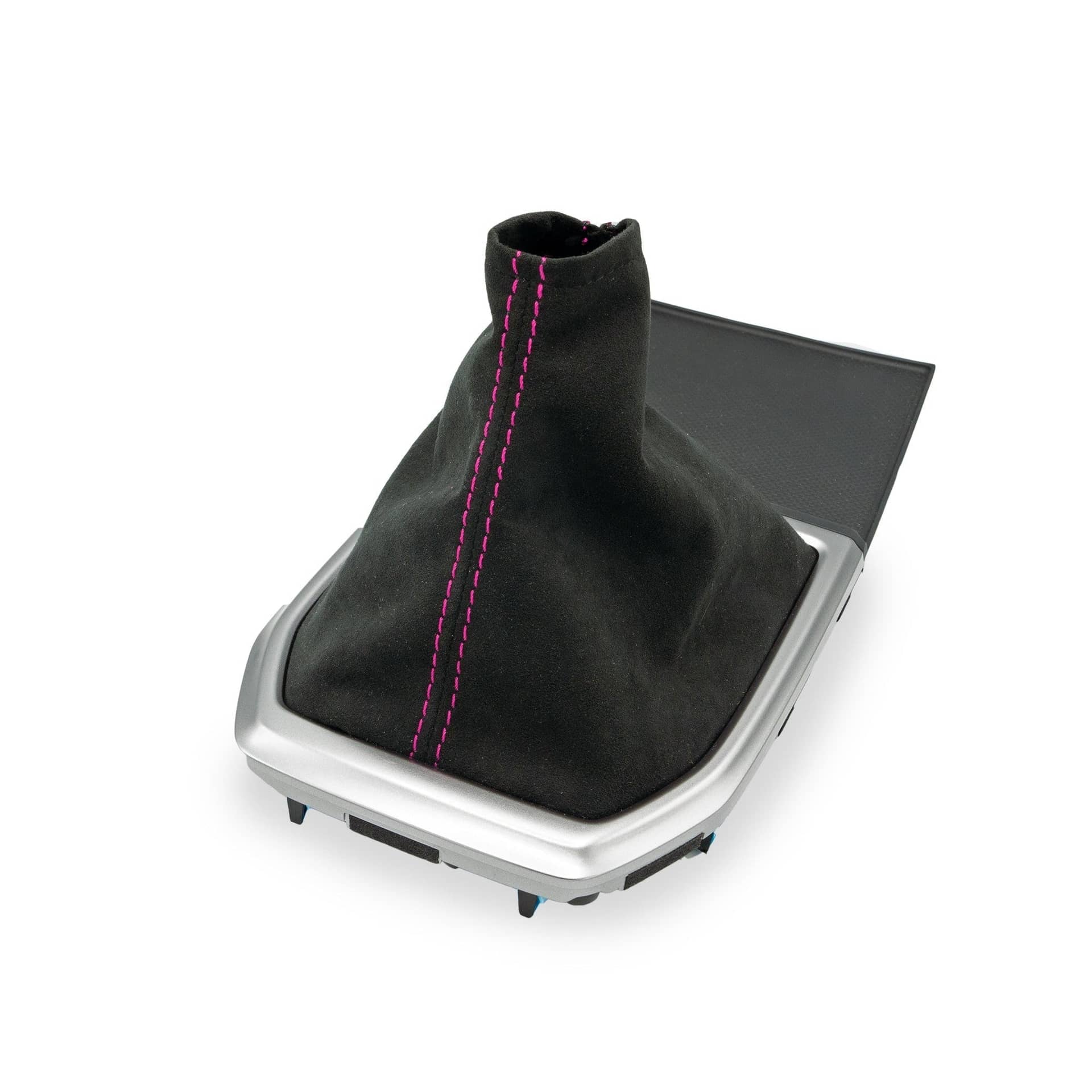 Billetworkz Premium Black Alcantara Pink Thread Shift Boot WRX | SBA-SUB-WRXVB-BLK-PNK