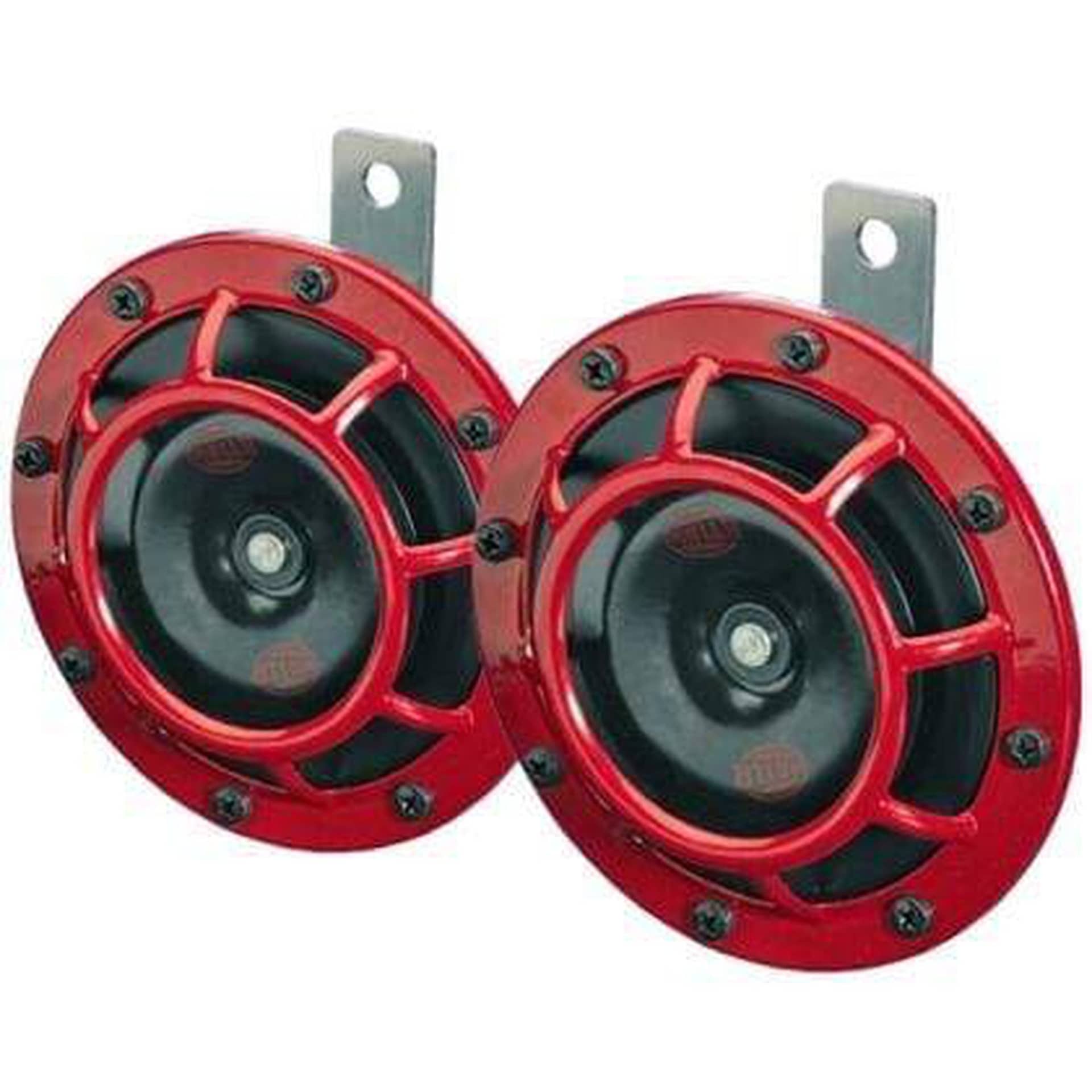 Import Image Racing Noble Hella Easy Hella Super Tone Horn Kit Red with Bracket and Wiring Harness 300/500HZ WRX